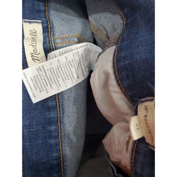 Madewell 10" Roadtripper Jeans 24 Womens Ankle Length Blue Mid Rise Raw Hem - Picture 8 of 8